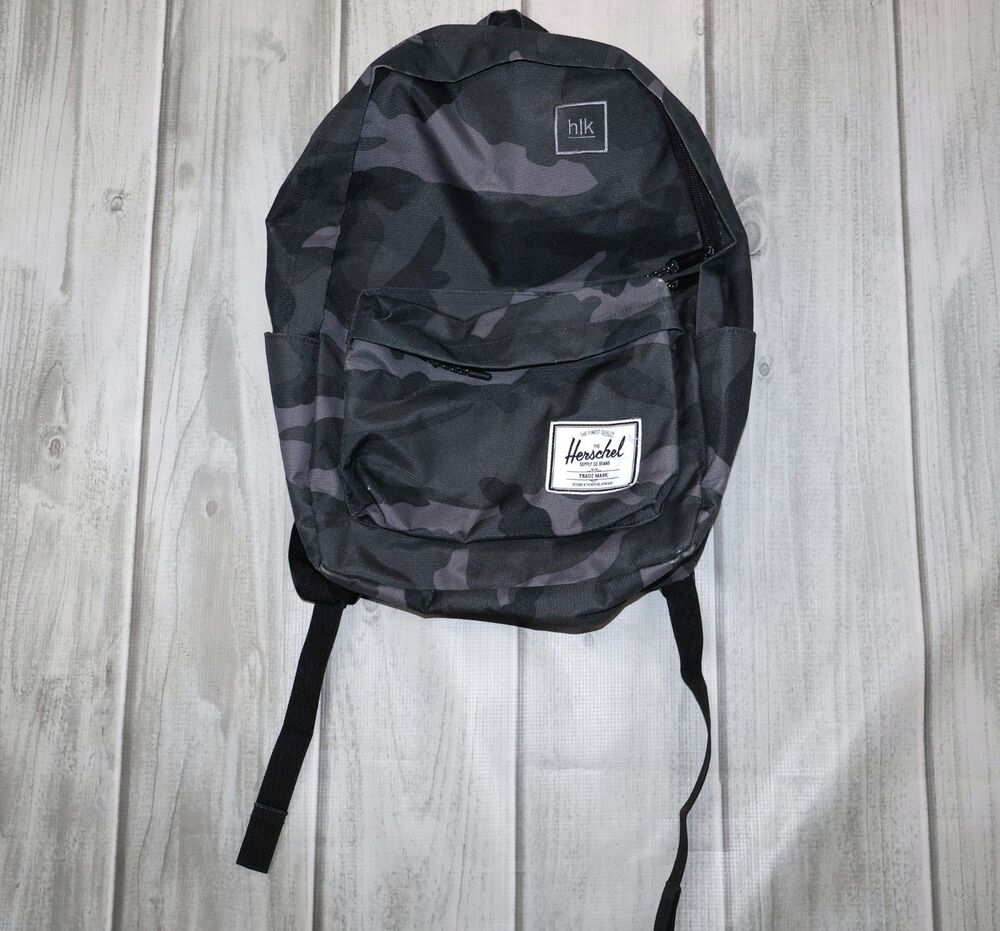 Herschel Supply Co Casual Backpack Dark Camo Black Gray Red Stripe Lined